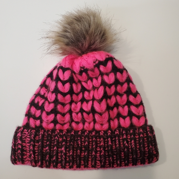 Spyder Women's Pink and Black Pom Hat New Without Tags - Picture 5 of 6